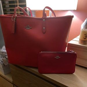 Red Coach Tote